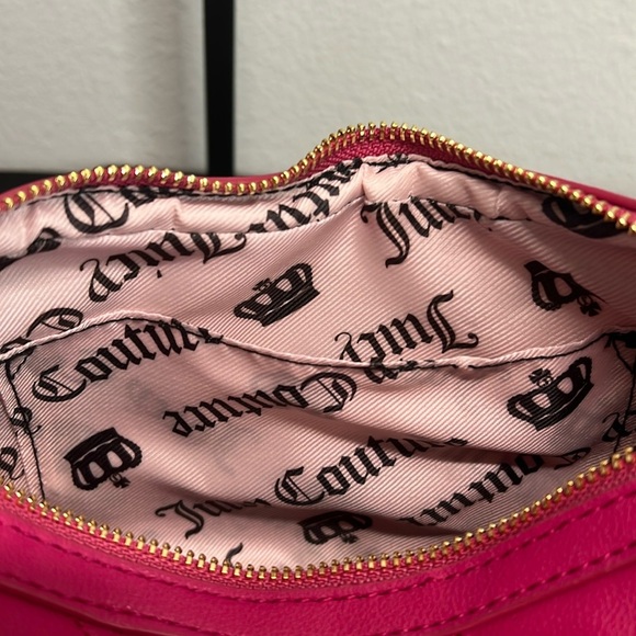 Juicy Couture | Raspberry Tart Pink Nag w/ Crossbody & Iconic Logo Bag Charm - Picture 7 of 9